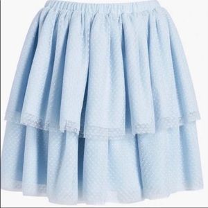 Hill House Home The Clara Tulle Mini Skirt Power Blue Size S New.